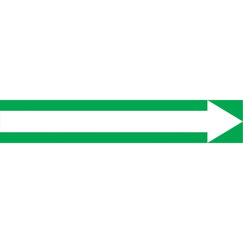 Accuform Signs RPK753SSD Arrow Pipe Markers, Self-Adhesive, 2-1/2" H x 12" W, White on Green