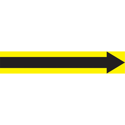 Accuform Signs RPK749SSB Arrow Pipe Markers, Self-Adhesive, 1-1/2" H x 8" W, Black on Yellow
