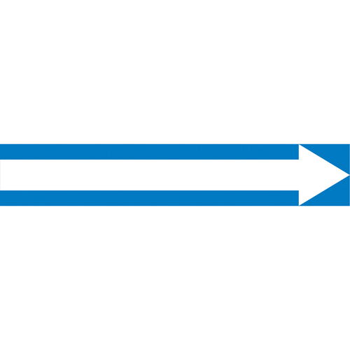 Accuform Signs RPK757STA Snap Tite Long Arrow Pipe Marker, Snap-On, 6" H x 8" W, White on Blue