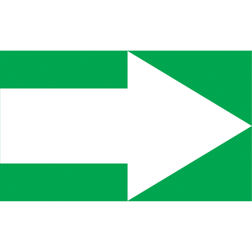Accuform NMC RPK767SSA Arrow Pipe Markers, Self-Adhesive, 1" H x 8" W, White on Green
