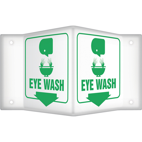 Accuform Signs PSP601 "Eye Wash" Projection Sign, 6" x 8-1/2", Plastic, English with Pictogram
