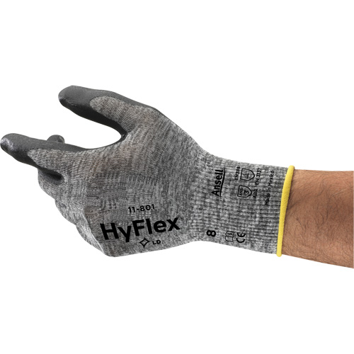 Ansell 1180111090 Hyflex&reg; 11-801 Gloves, 9/Large, Foam Nitrile Coating, 15 Gauge, Nylon Shell