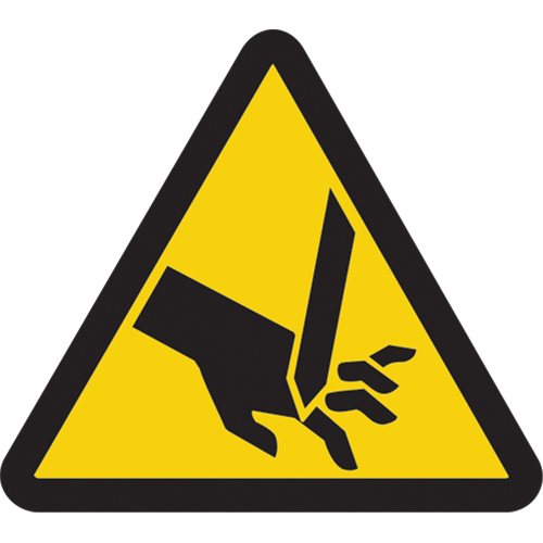 Accuform NMC LSGW1474 &eacute;tiquettes de s&eacute;curit&eacute; avertissement ISO - danger de coupure ou d'amputation, 4" x 4", Vinyle, Pictogramme
