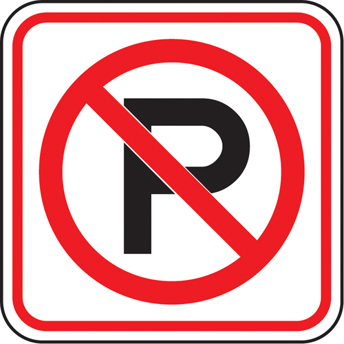 Accuform Signs FRP159RA No Parking Sign, 12" x 12", Aluminum, Pictogram