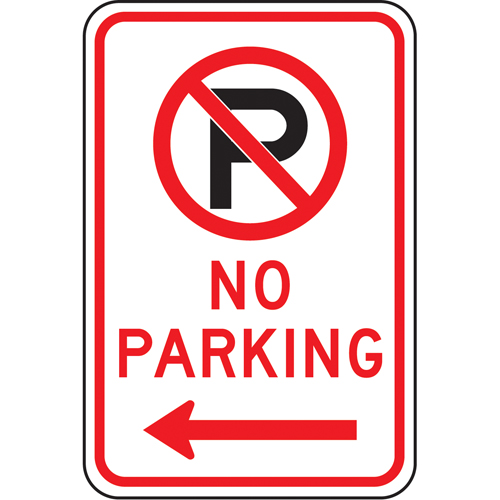 Accuform NMC FRP120RA "No Parking" Sign, 18" x 12", Aluminum, English with Pictogram