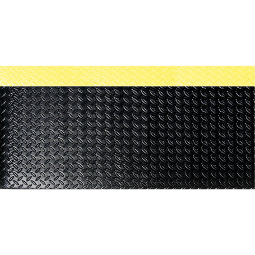 Mat Tech WB0035YP Wear-Bond Tuff-Spun&reg; Mats, Pebbled, 3' x 5' x 9/16", Black/Yellow, PVC Sponge