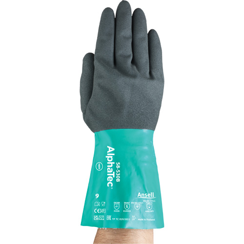 Ansell 58530B100 Gants AlphaTec 58-530, Taille T-Grand/10, 12" lo, Nitrile, Doublure en Acrylique, 13 mils