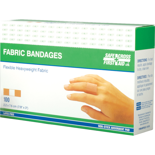 Safecross 03026 Heavyweight Bandages, Rectangular/Square, 3", Fabric, Non-Sterile