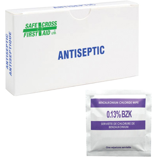 Safecross 02619 Benzalkonium Chloride Wipes, Towelette, Antiseptic