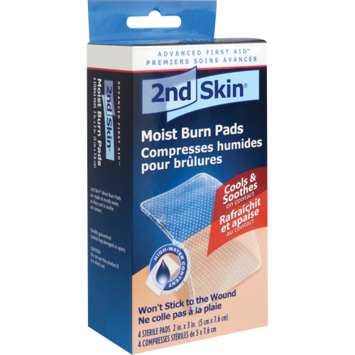 PIP Global Safety FASSK57 Compresses humides pour brûlures 2nd Skin, 2" x 3", Classe 2