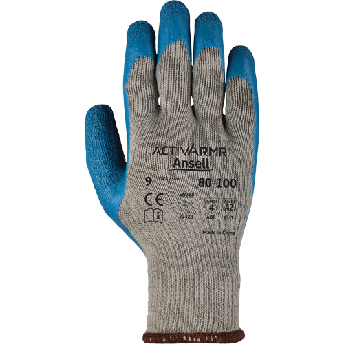 Ansell 8010011100 Gants ActivArmr 80-100, 10/T-Grand, R&ecirc;vetement Latex de caoutchouc, Calibre 10, Enveloppe en Polyester/Coton