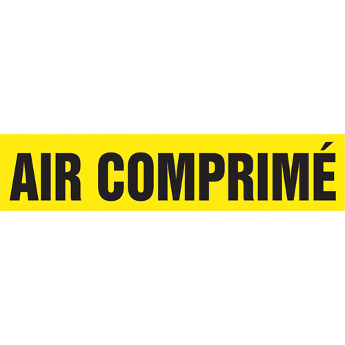 Accuform Signs CRPK225SSD "Air Comprim&eacute;" Pipe Markers, Self-Adhesive, 2-1/2" H x 12" W, Black on Yellow