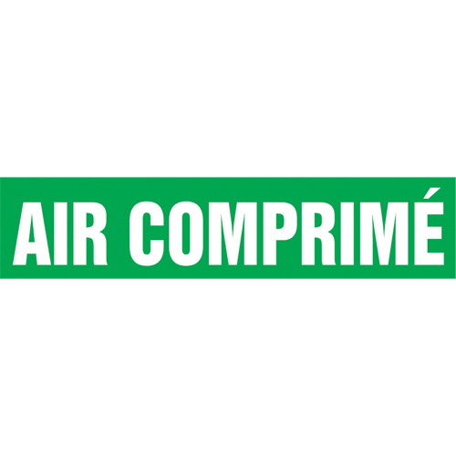 Accuform NMC CRPK226SSD Marqueurs de tuyau "Air Comprim&eacute;", Autocollant, 2-1/2" h x 12" la, Blanc/vert