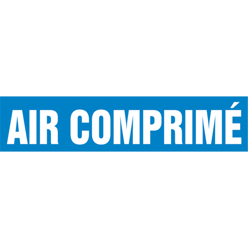 Accuform Signs CRPK227SSA "Air Comprim&eacute;" Pipe Marker, Self-Adhesive, 1" H x 8" W, White on Blue