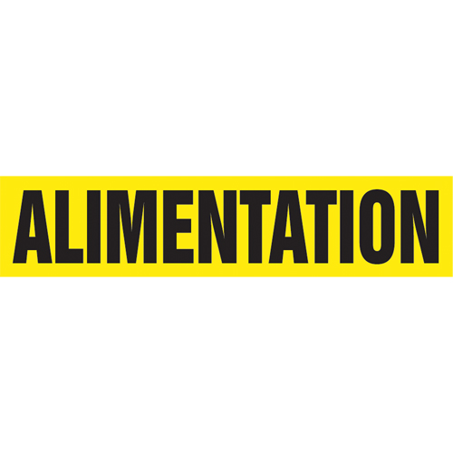 Accuform NMC CRPK689STA Marqueur de tuyau "Alimentation" Snap Tite, &agrave; pression, 6" h x 8" la, Noir sur jaune
