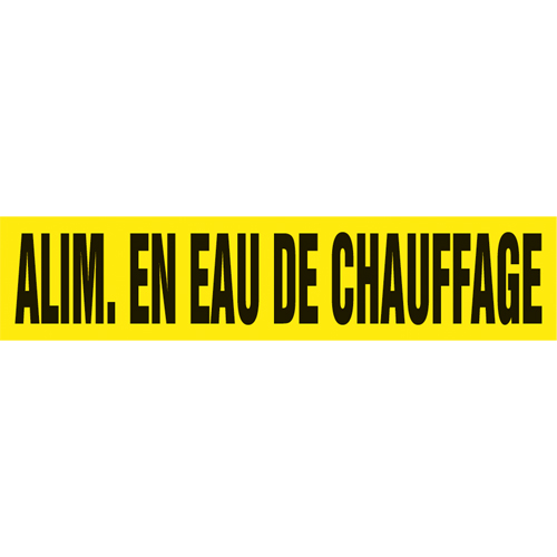 Accuform NMC CRPK393STA Marqueur de tuyau "Alim. en Eau de Chauffage" Snap Tite, &agrave; pression, 6" h x 8" la, Noir sur jaune
