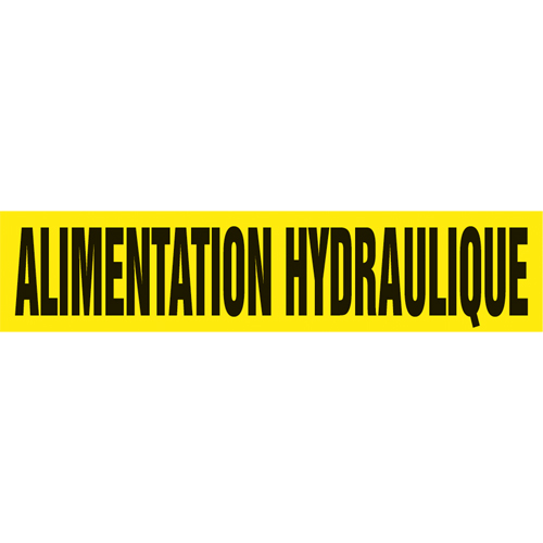 Accuform Signs CRPK447SSA "Alimentation Hydraulique" Pipe Marker, Self-Adhesive, 1" H x 8" W, Black on Yellow