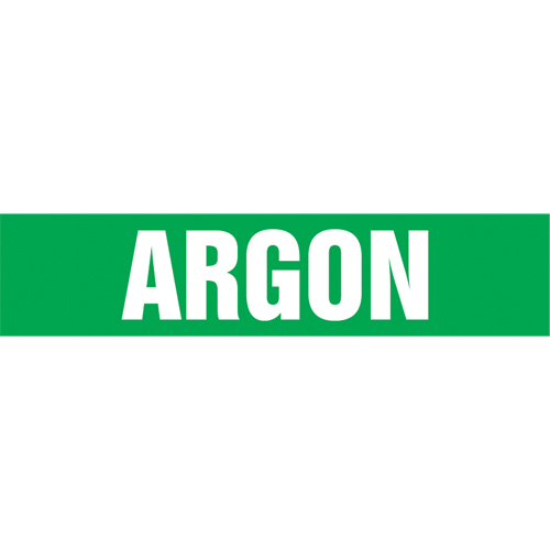 Accuform NMC CRPK142SSD "Argon" Pipe Markers, Self-Adhesive, 2-1/2" H x 12" W, White on Green
