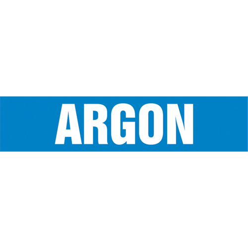 Accuform NMC CRPK143SSH "Argon" Pipe Marker, Self-Adhesive, 4" H x 24" W, White on Blue