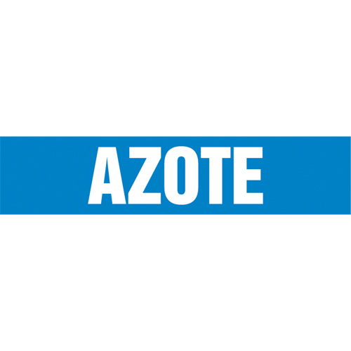Accuform NMC CRPK533SSD "Azote" Pipe Markers, Self-Adhesive, 2-1/2" H x 12" W, White on Blue