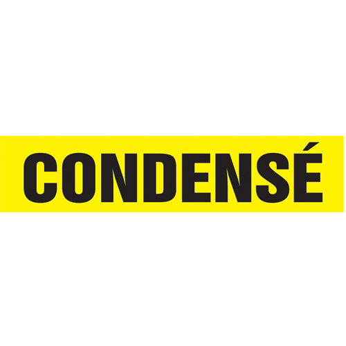 Accuform NMC CRPK229SSD "Condens&eacute;" Pipe Markers, Self-Adhesive, 2-1/2" H x 12" W, Black on Yellow