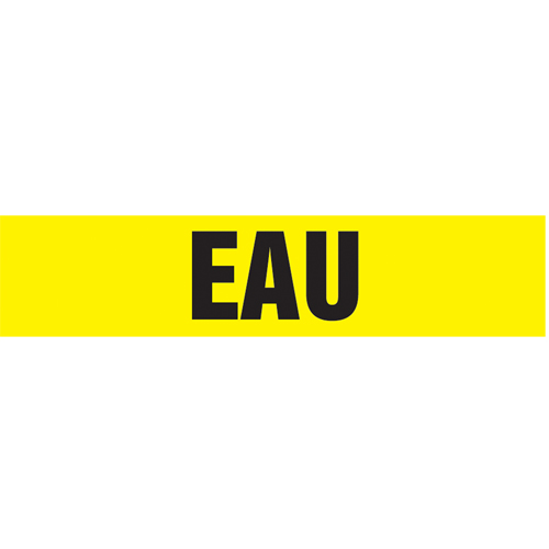 Accuform NMC CRPK733SSD Marqueurs de tuyau "Eau", Autocollant, 2-1/2" h x 12" la, Noir sur jaune