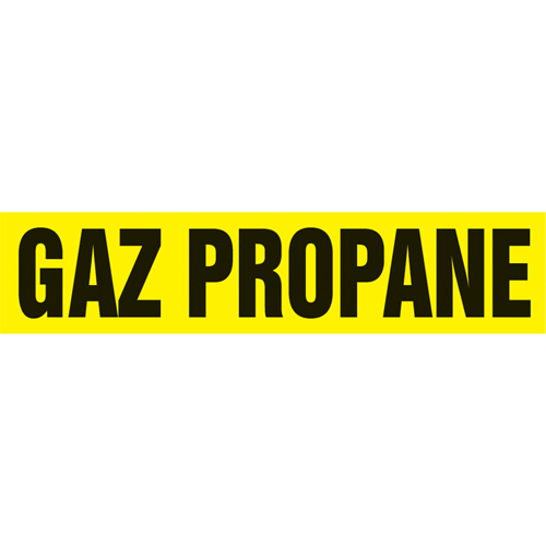 Accuform NMC CRPK585SSB "Gaz Propane" Pipe Marker, Self-Adhesive, 1-1/2" H x 8" W, Black on Yellow