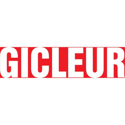 Accuform Signs CRPK775SSA "Gicleur" Pipe Marker, Self-Adhesive, 1" H x 8" W, White on Red