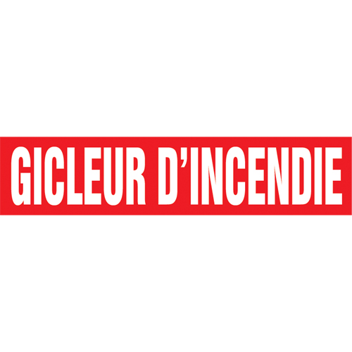 Accuform Signs CRPK324SSD Marqueurs de tuyau "Gicleur d'Incendie", Autocollant, 2-1/2" h x 12" la, Blanc/rouge