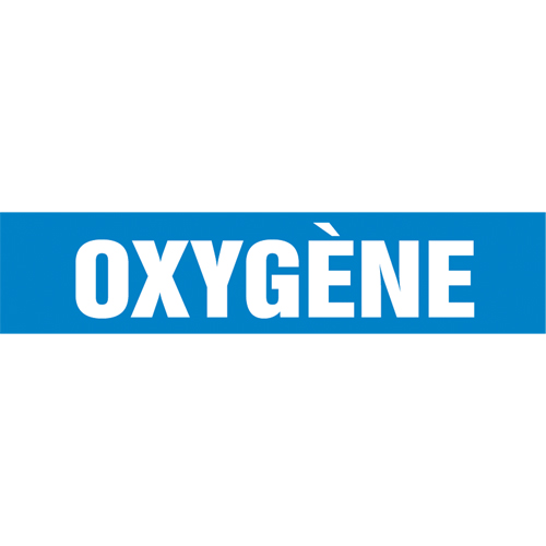Accuform NMC CRPK557SSA "Oxyg&egrave;ne" Pipe Marker, Self-Adhesive, 1" H x 8" W, White on Blue
