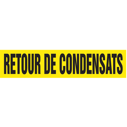 Accuform NMC CRPK237SSB Marqueur de tuyau "Retour de Condensats", Autocollant, 1-1/2" h x 8" la, Noir sur jaune
