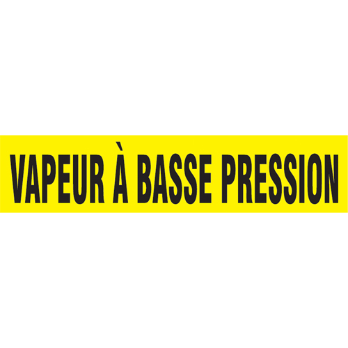 Accuform Signs CRPK499SSD Marqueurs de tuyau "Vapeur &agrave; Basse Pression", Autocollant, 2-1/2" h x 12" la, Noir sur jaune