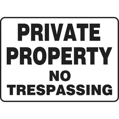 Accuform Signs MATR522VA "No Trespassing" Sign, 10" x 14", Aluminum, English with Pictogram