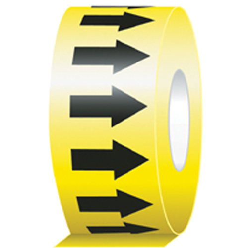 Accuform NMC RAW451BKYL Directional Flow Arrow Tapes, 104', Black on Yellow