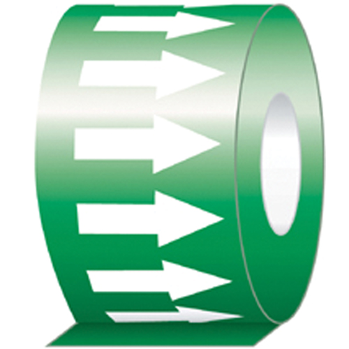 Accuform NMC RAW453GNWT Directional Flow Arrow Tapes, 108', White on Green