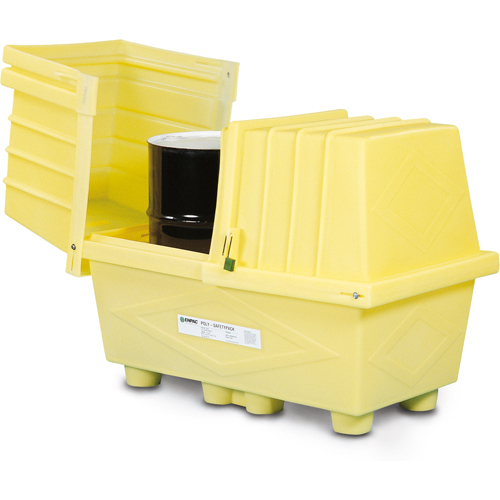 Enpac 2038-YE-D Contenants Poly-Safetypack avec drain, 60,5" lo x 37,25" la x 45,75" h, Capacit&eacute; de charge 1200 lb