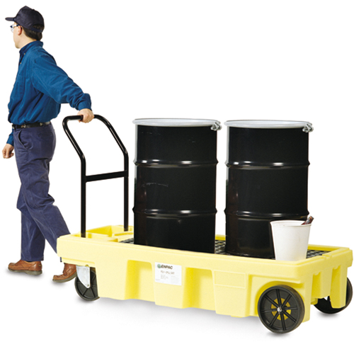 Enpac 5200-YE Poly-Spillcart Cart, 66.5" L x 29" W x 43.9" H, 57 US gal. Spill Cap.