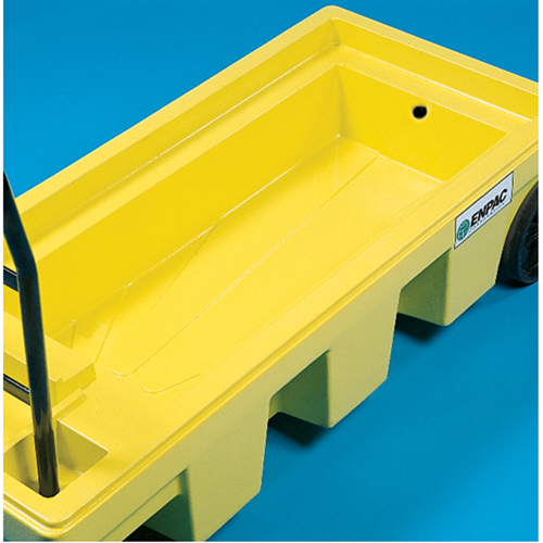 Enpac 5200-YE Poly-Spillcart Cart, 66.5" L x 29" W x 43.9" H, 57 US gal. Spill Cap.