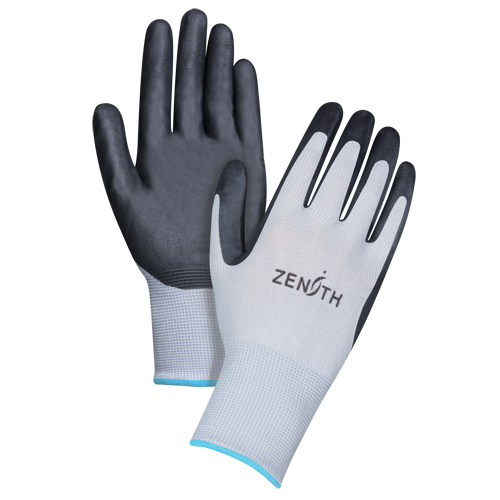 Zenith Safety Products SBA615 Lightweight Breathable Coated Gloves, 10/X-Large, Foam Nitrile Coating, 13 Gauge, Polyester Shell