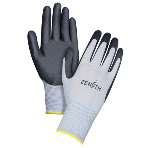 Zenith Safety Products SBA616 Lightweight Breathable Coated Gloves, 11/2X-Large, Foam Nitrile Coating, 13 Gauge, Polyester Shell