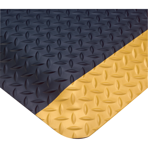 Wearwell 497.58X3X5BYL Tapis Smart No 497, Losange, 3' x 5' x 5/8", Noir/Jaune, PVC