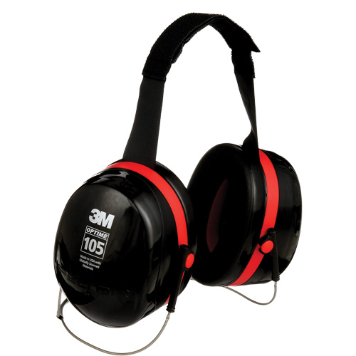 3M H10B Peltor Optime 105 Series Earmuffs, Neckband, 29 NRR dB