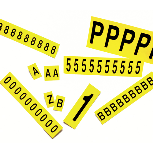 Accuform Signs NCH604SYL Individual Adhesive Letter Markers, S, 3-7/8" H, Black on Yellow