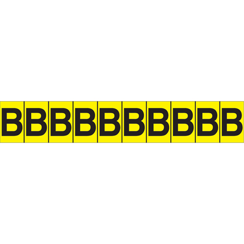 Accuform NMC NCH601BYL Individual Adhesive Letter Markers, B, 1" H, Black on Yellow