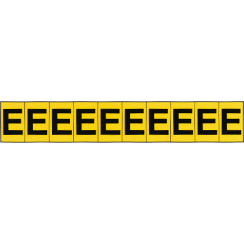 Accuform NMC NCH601EYL Rep&egrave;res adh&eacute;sifs &agrave; lettres individuelles, E, 1" h, Noir sur jaune