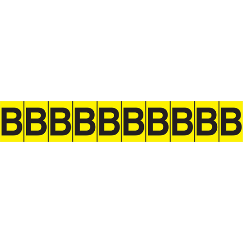 Accuform NMC NCH601EYL Rep&egrave;res adh&eacute;sifs &agrave; lettres individuelles, E, 1" h, Noir sur jaune