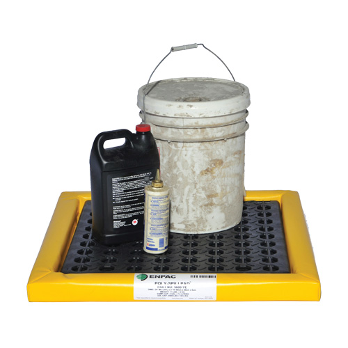 Enpac 5600-YE Feuilles Poly-Spillpad, 24" lo x 24" la x 2" h, Cap. de d&eacute;versement 2 gal. US