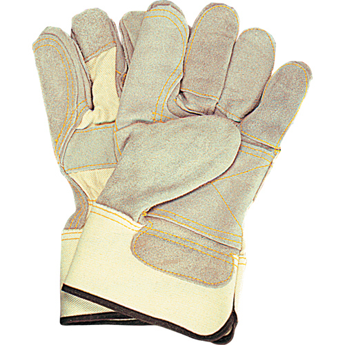 Produits de sécurité Zenith SD604 Gants d'ajusteur avec paume double, Grand, Paume en Cuir de vache refendu, Doublure en Coton