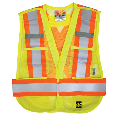 Viking 6115G Open Road&reg; Tear Away Vest , High Visibility Lime-Yellow, Polyester