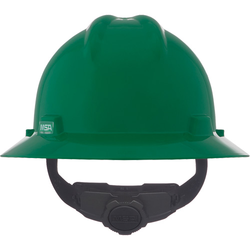 MSA 475370 V-Gard® Full Brim Hardhat, Ratchet Suspension, Green